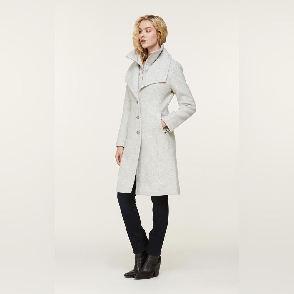 SOIA & KYO Kikky wool coat. Silverash gray